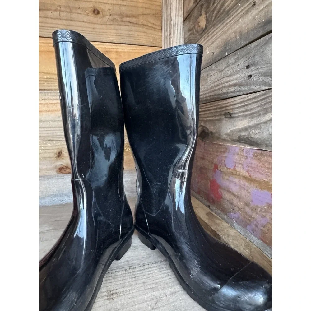UGG WOMENS SIENNA MID CALF RAIN‎ BOOTS SIZE 9 BLACK